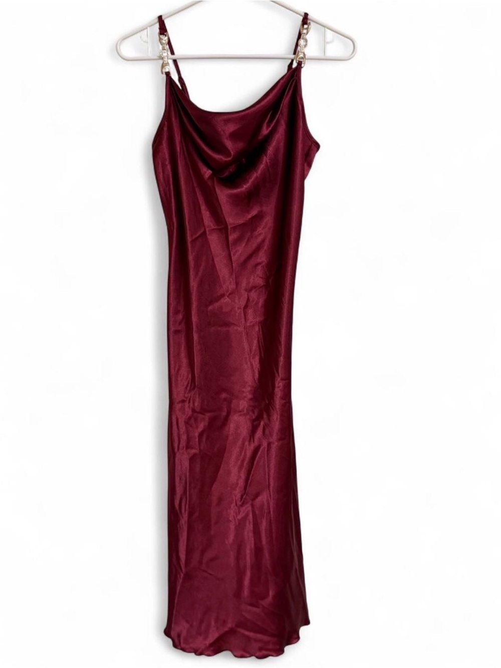 Jump Satin Cowl Slip Maxi Dress - Burgundy